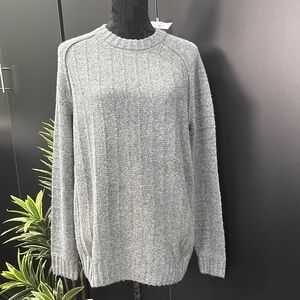 UpWest Wool blend textured,rib knit cuff & hemline,winter warm pullover sweater